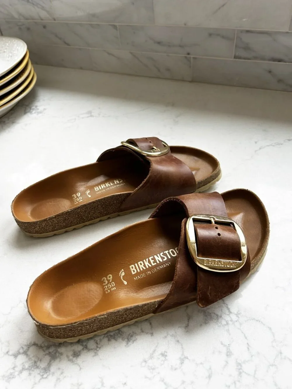 Birkenstock Madrid Big Buckle Sandals in Cognac (US 8-8.5 / EU 39) - Picture 4 of 7